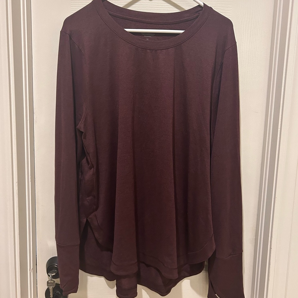 Athleta Burgundy Long Sleeve Shirt